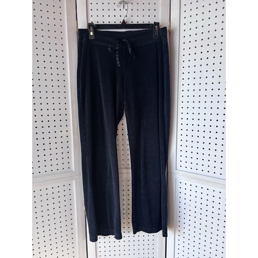 Banana Republic Black Velour Velvet Pull On Lounge Sleep Pants Women's M‎